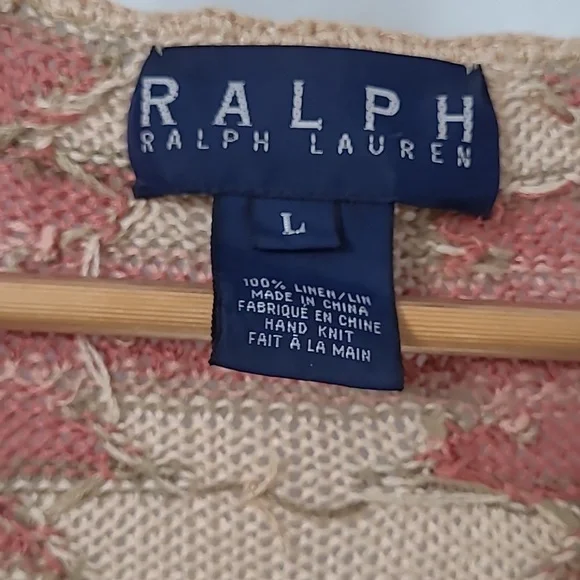 Soft Cotton Linen Knit Sweater Native Neutral Tan & Soft Colors Turquoise - Picture 4 of 5